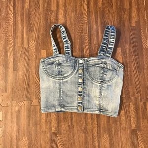 Jean button up top